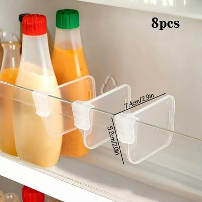8 Stück multifunktionale Kühlschrank-Seitenfachtrennwände - verdickte transparente Aufbewahrungspartition, Raumordnungs-Artefakt