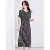 ORIGIN Women's Black Printed Pleated Maxi Dress