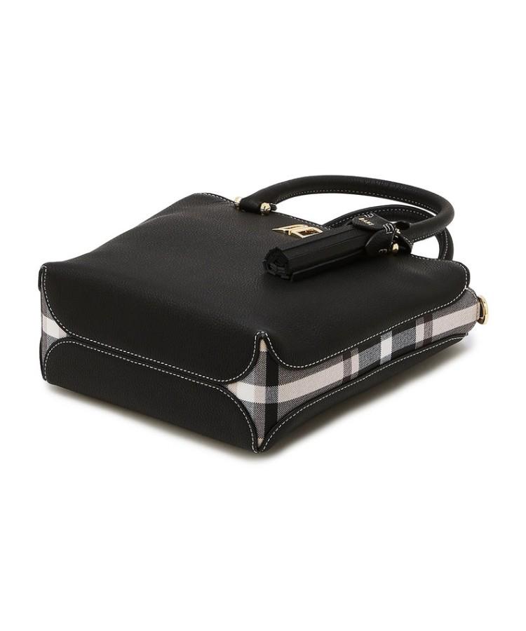 Daks Womens Accessories Black Dd Logo Cowhide Tote Bag_Dcba6E752Bk