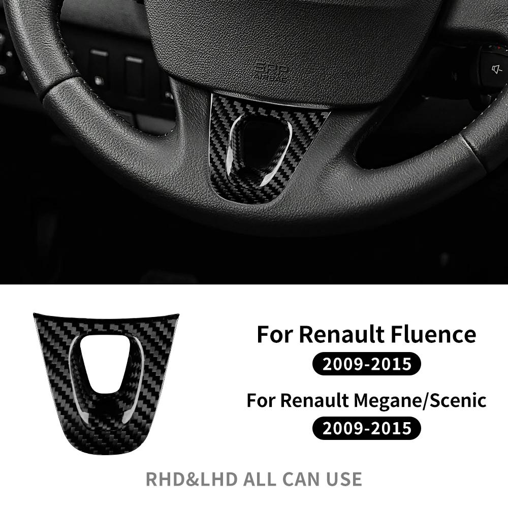 Real Dry Carbon Fiber Sticker For Renault Fluence Megane 3 RS Scenic 2009 2010 2011 2012 2013 2014 2015 Car Steering Wheel Trim