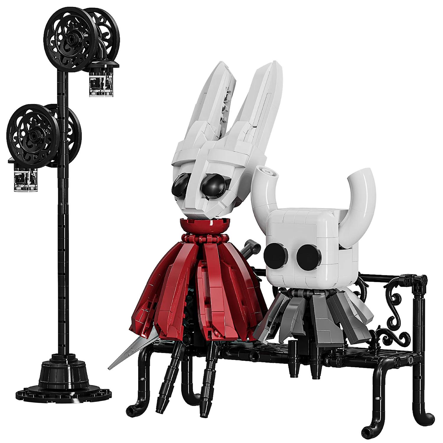 

676 шт. Популярный набор строительных блоков «Полый рыцарь», игрушка с подсветкой, коллекционная декорация, подарок на Хэллоуин, для фанатов игры, мальчиков и девочек bagged