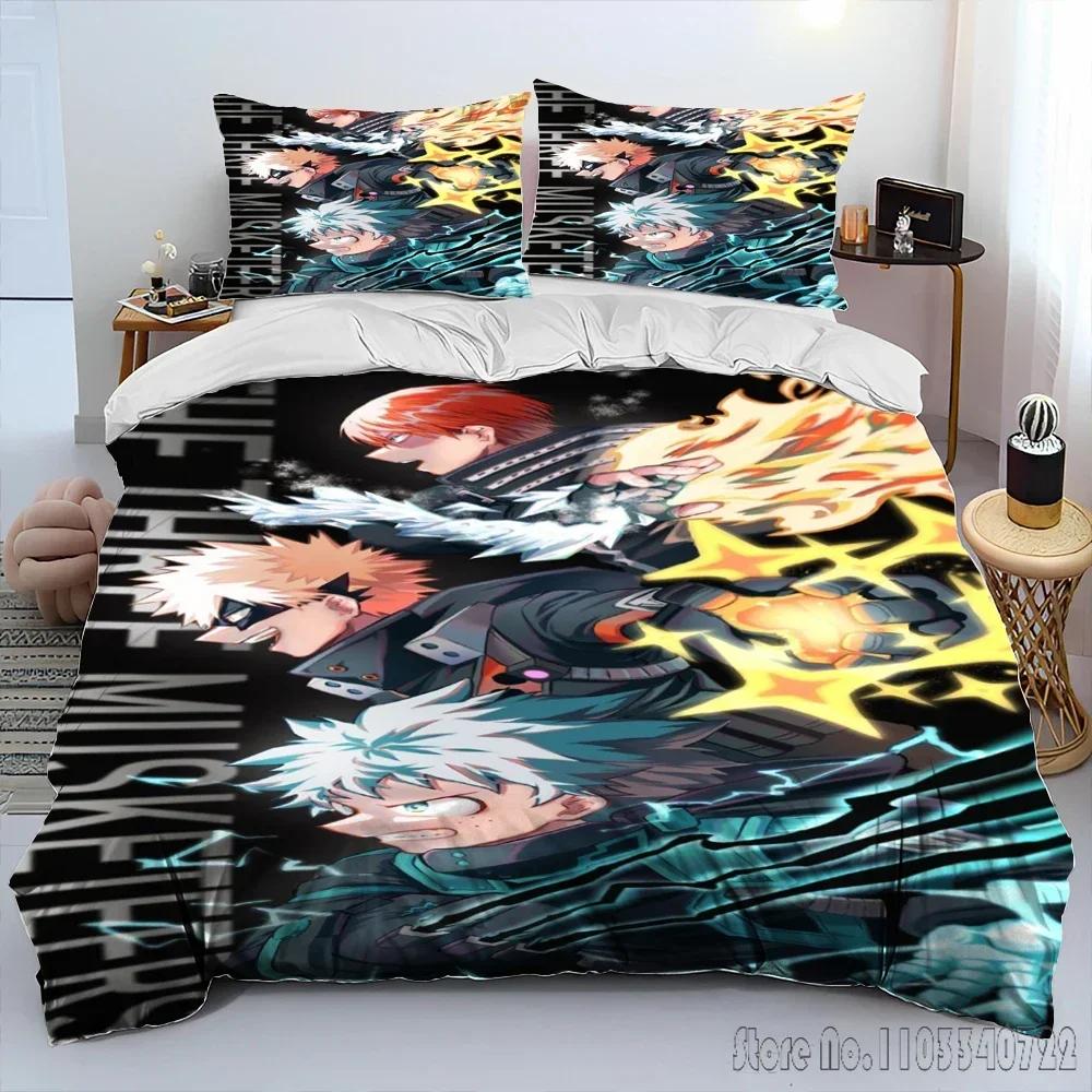 My Hero Academia Anime Tegneserie Dynetrekksett HD Dynetrekk for Barn Sengetøy Sengetøy Soveromsdekor