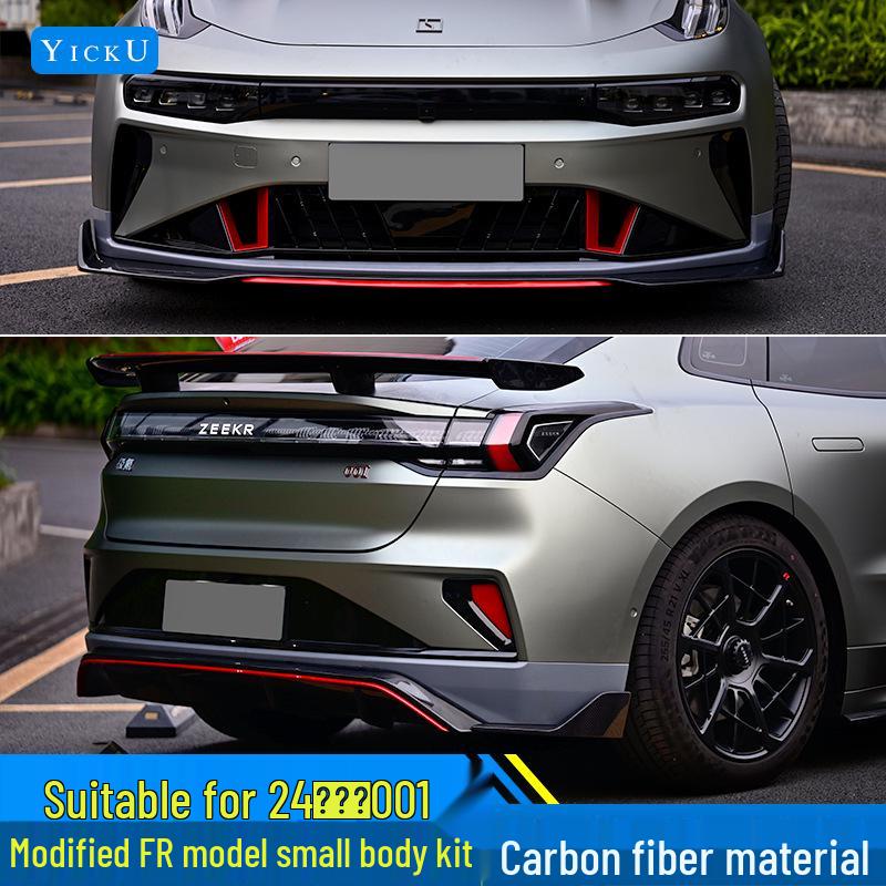 Zeekr 001 '24-25 Carbon Fiber Body Kit: Front Lip, Rear Diffuser, Side Skirts, High Tail Wing