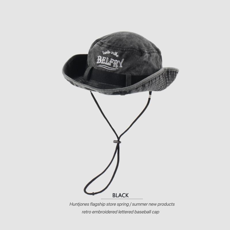 Belfry Embroidery Letter Fisherman Hat Fashion Outdoor Bucket Hat Sun Protection