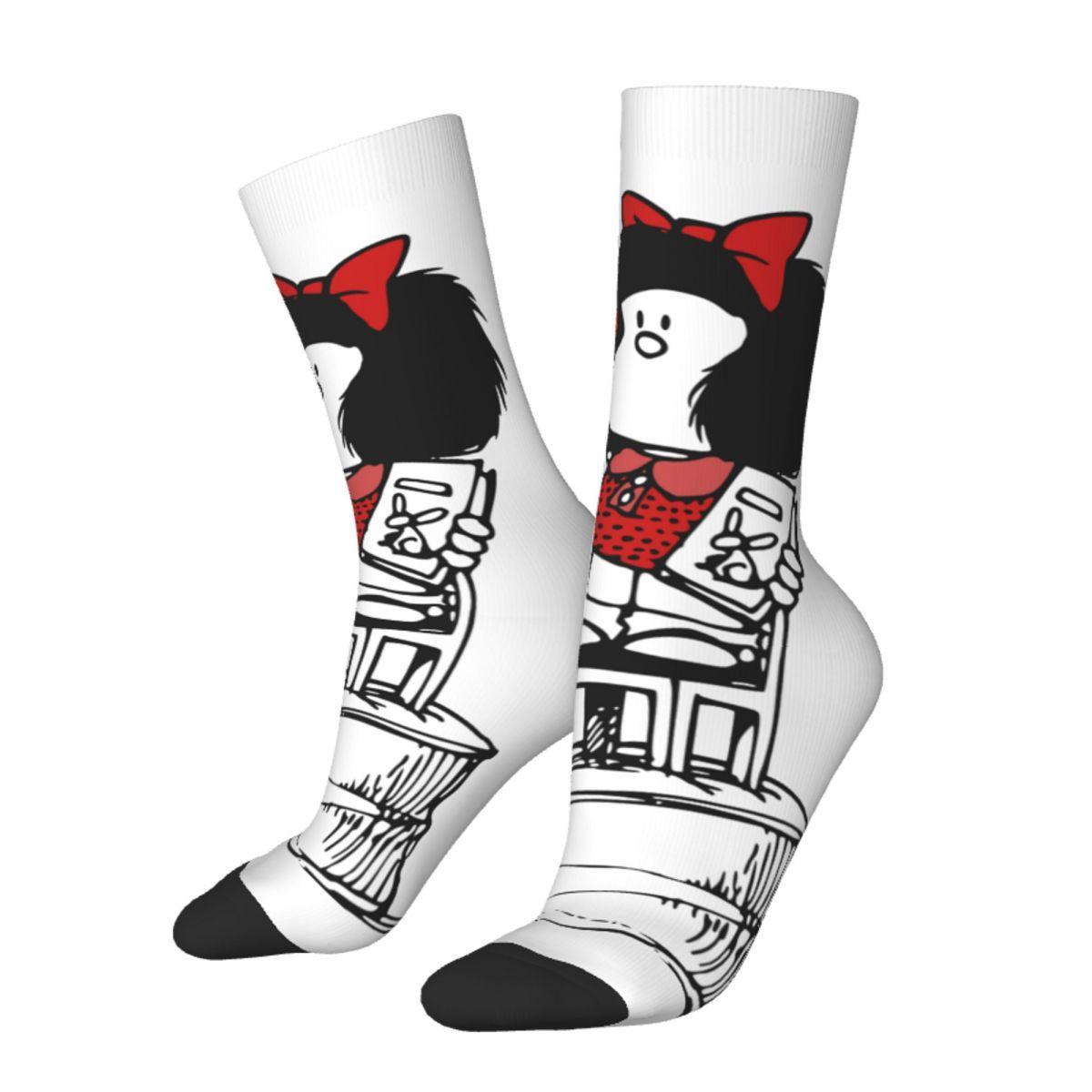 

Счастливые Смешные Мужские Носки Харадзюку Свобода Феминистка Мафальда Комикс Мультяшные Носки Скейтборд Женские Носки Весна Лето Осень Зима One Size