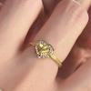 Classic Brushed Shiny Heart-shaped Rings for Women New In Micro Diamond Sweet Style Light Luxury Female Ring Engagement