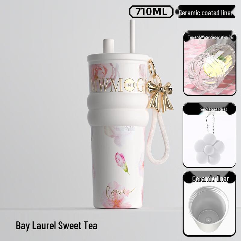 Fumaide Portable Ceramic Coated Dual-Drink Straw Cup