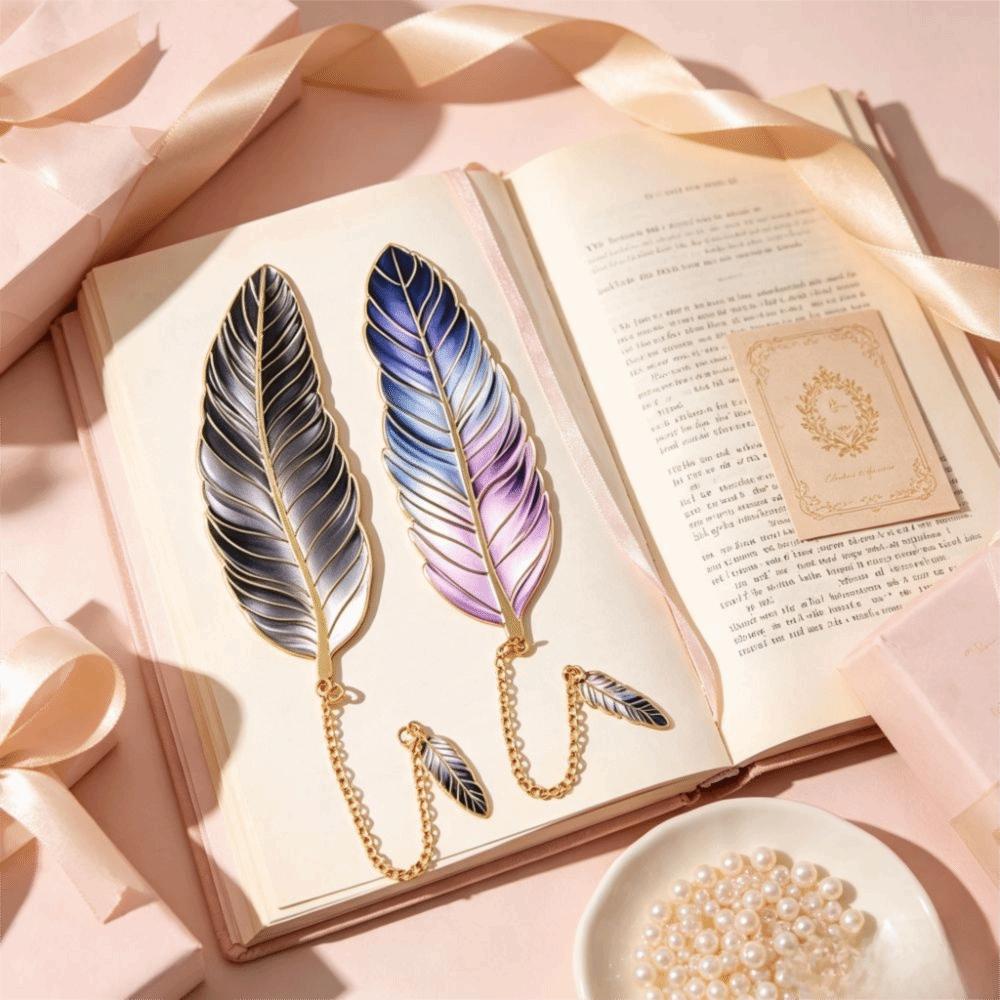 Vintage Feather Metal Bookmark Feather Book Page Marker Vintage Feather Bookmark Reading Supplies