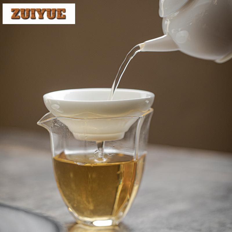 Handmade Mutton-fat Jade Tea Infuser Household Filter Tea Strainer Creative Tea Infusor Tea Brewing Chinese Tea Set Ornaments