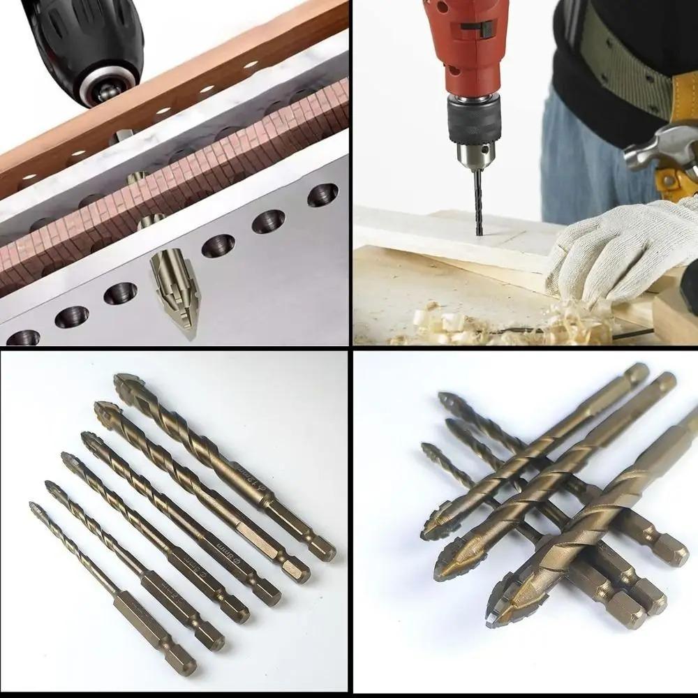 High-Four-edged 14/7Pcs 3-12mm Masonry Drill Bits Concrete Drill Bit Set Tungsten Carbide Tip Work with Concrete Stone Carbide