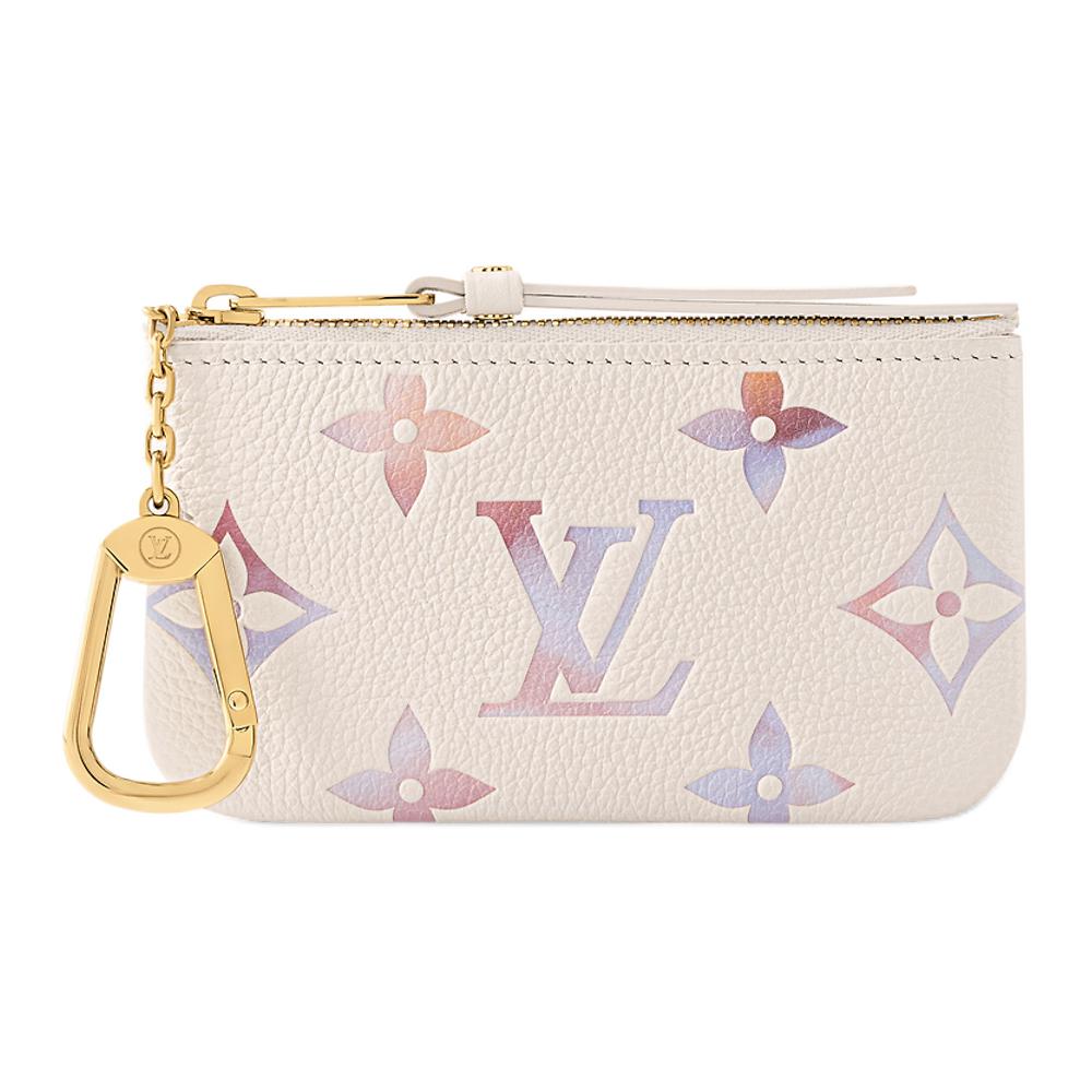Louis Vuitton Zipper Closure Gold Accessories Watercolor Gradient Effect Embossed Grain Leather Key Coin Purse Dreamy Purple Women purse M25597