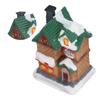 Resin Christmas Scene Village Houses Town with LED Light Battery Operate for Christmas Holiday