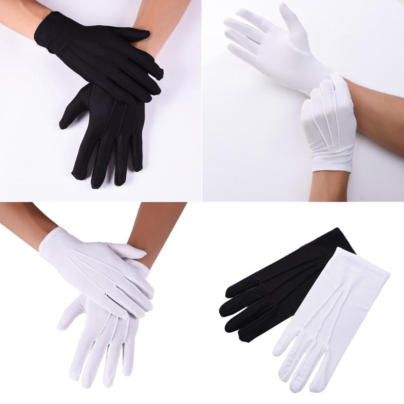 Stage White Gloves for Stage Perform Dancing Adult Size White Gloves Formal Gloves for Party Cosplay Policeman Pageant