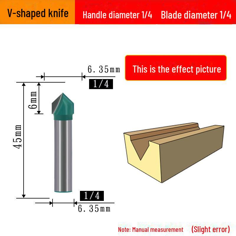 1/4" Bearing Woodworking Milling Cutter Set: Trimming, Engraving, V-Shaped, Straight, & Round Bottom Knives
