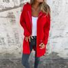 Women Elegant Vintage Fashion Long Sleeve Jackets Autumn Winter Casual Loose Zippers Solid  Hooded Coats