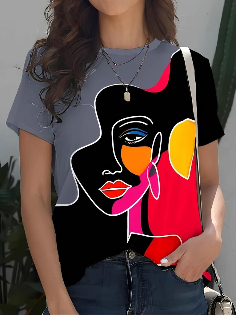 T-shirts Imprimé 3D Abeille Papillon d'Été Femmes Décontracté Col Rond Manches Courtes Streetwear Harajuku Y2k T-shirts Haut Vêtements Féminins