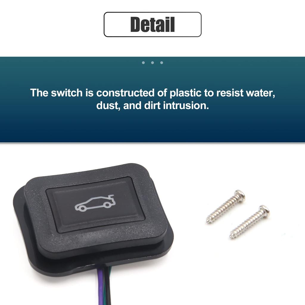 Uxcell Trunk Release Switch Plastic Automotive Rear Trunk Lid Release Opener Button Assembly 3-Terminal