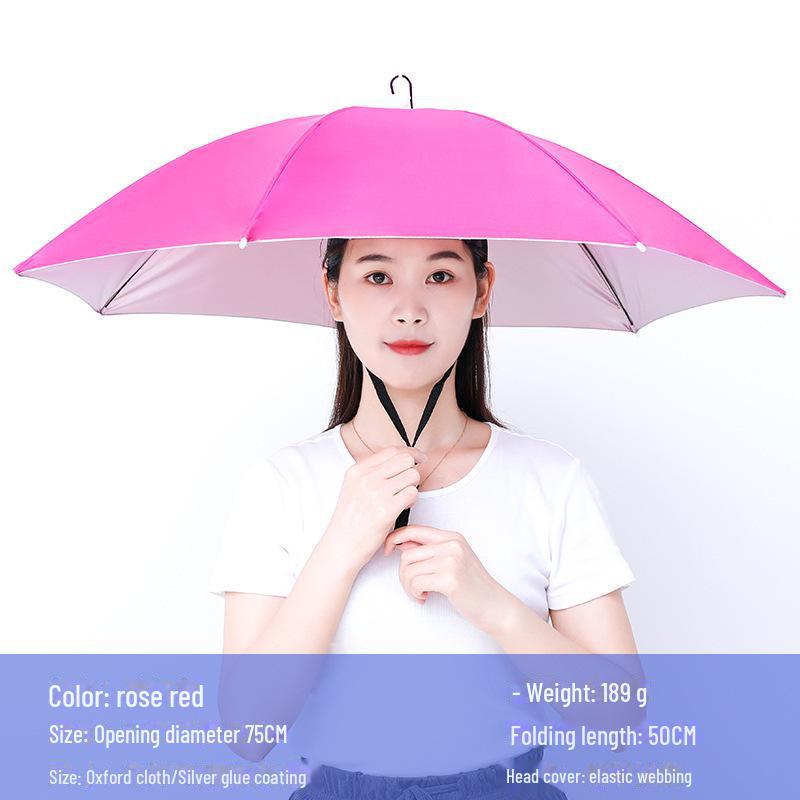 Large Folding Fishing Hat Umbrella for Adults & Kids – Unisex Outdoor Headwear with Prints