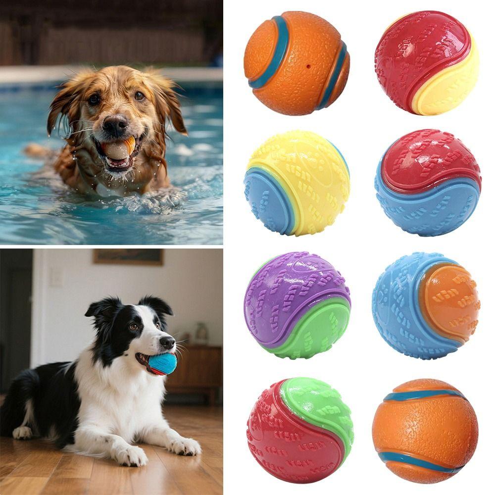 Portable Interactive Squeaky Dog Ball Elastic Bite-resistant Chew Ball Cute Durable Pet Companion