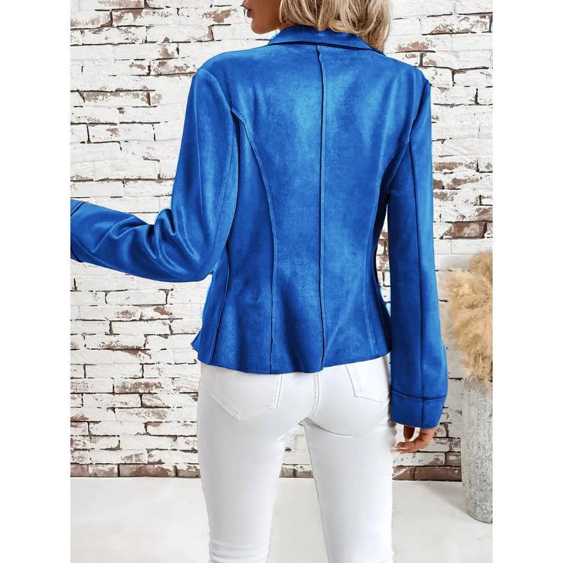 YYFS Moda damă ocazional imprimeu în culori uni Toamnă Iarnă Mâneci lungi POLO Gât Jachete și paltoane