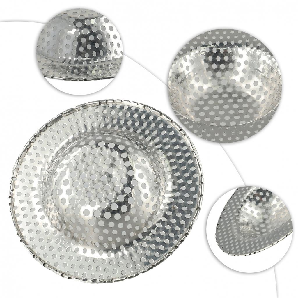 Bathtub Sink Shower Food Hair Catcher Drain-Plug Filter Strainer Stainless Steel