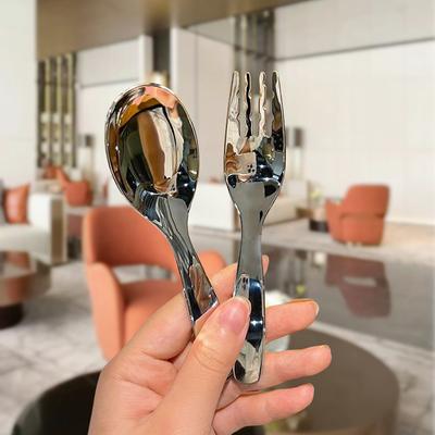 Edelstahl Rundlöffel Net Rot Golden Dinner Langer Griff Rühren Dessertlöffel Für Küchenzubehör Gadgets