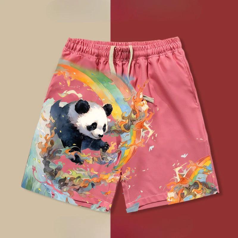 Panda Rainbow Boxing Muay Thai Kickboxing Training Shorts Print Quick Dry Martial Art Boxer Unisex Men Women Kid Fighting Fitness Sport Gym Workout