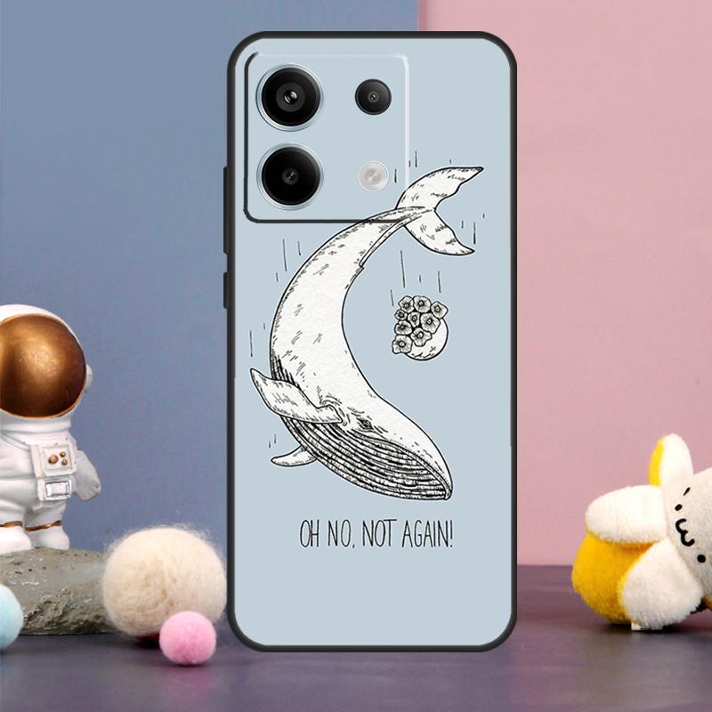 Cartoon Whale Case For Xiaomi Redmi Note 15 Pro Plus 10 11 12 13 14 Pro Redmi 15 15C 14C 10C 12C 13C Cover