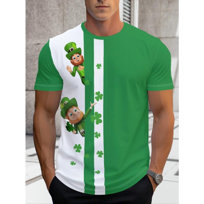 Men s Fashion Short Sleeve Men s Tops Men s Printed Round Neck T-Shirt S