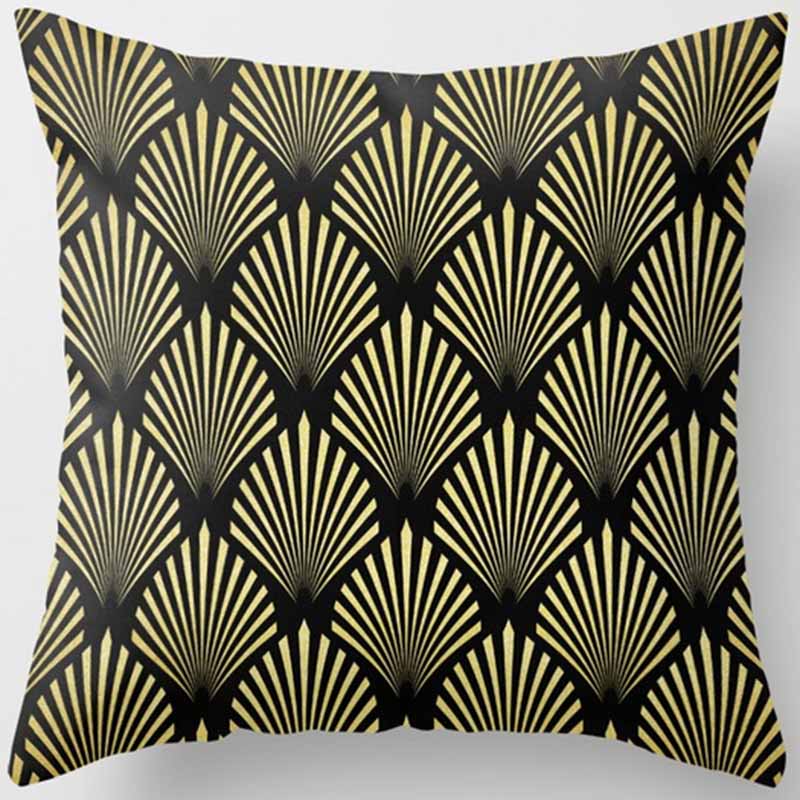 Black and Yellow Square Pillowcase, Home Decoration, Car Sofa Cushion Cover 45cm*45cm