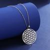 Chakra Flower of Life Necklace Women Sacred Mandala Stainless Steel Geometric Jewelry Gift