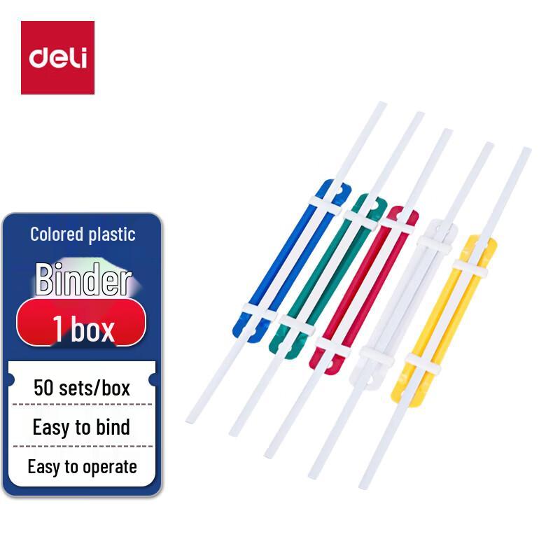 Deli 5548 Colored Plastic Binding Fasteners, 80mm