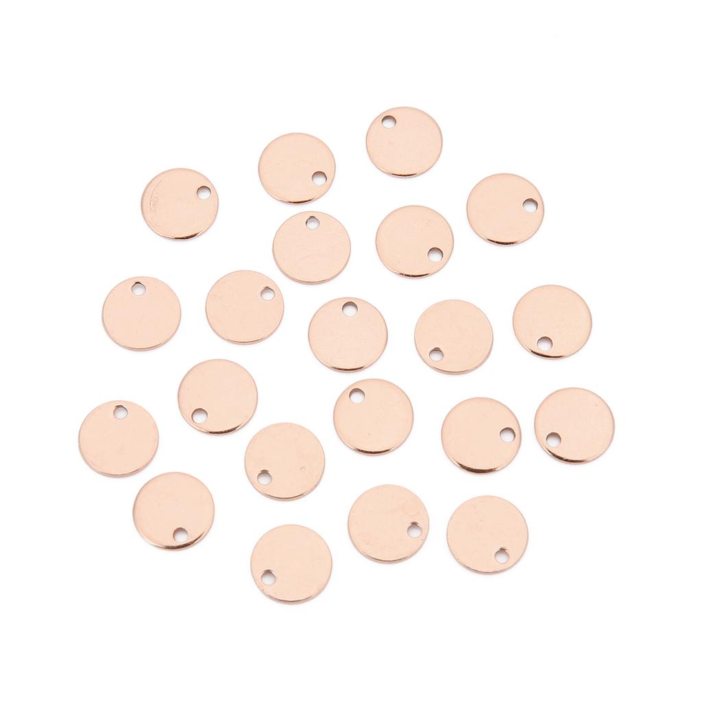 Louleur 6 8 10 12 15 20 25 30 40mm Round Stainless Steel Charms Pendant Blank Stamping Dog Tag Charms DIY Necklace Bracelet