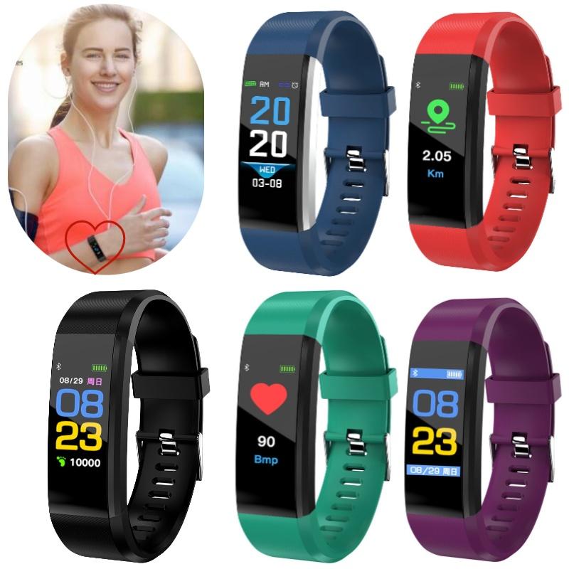New 115plus Color Screen Smart Bracelet Waterproof Sports Bluetooth Heart Rate Blood Pressure Gift