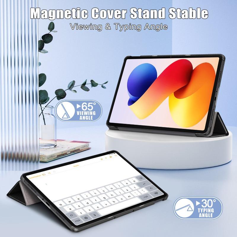 Case For Xiaomi Redmi Pad 2 Pro 12.1 Inch 2025 Leather Triple Fold Magnetic Cover Funda For POCO Pad M1 12.1" With Auto Sleep