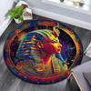 Egyptian Pharaoh Round Area Rug,Carpet Rug for Living Room Bedroom Sofa Playroom Decor,Non-slip Floor Mat