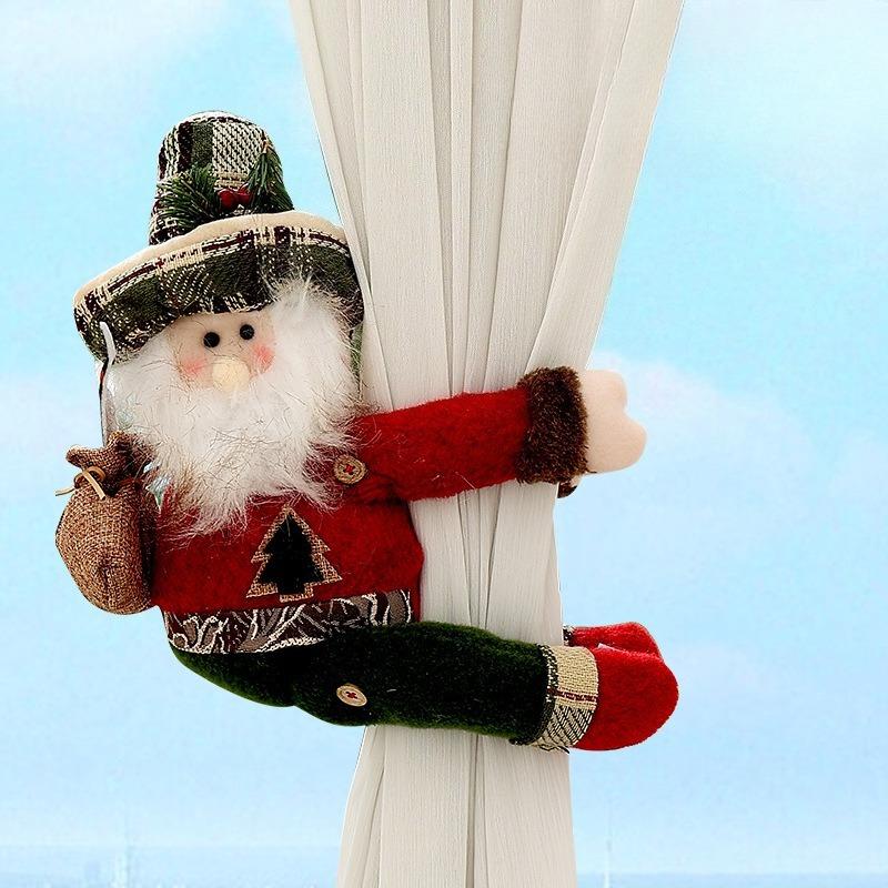 Christmas Creative Curtain Buckle Cartoon Doll Decoration Hotel Restaurant Decoration Doll Buckle Window Pendant