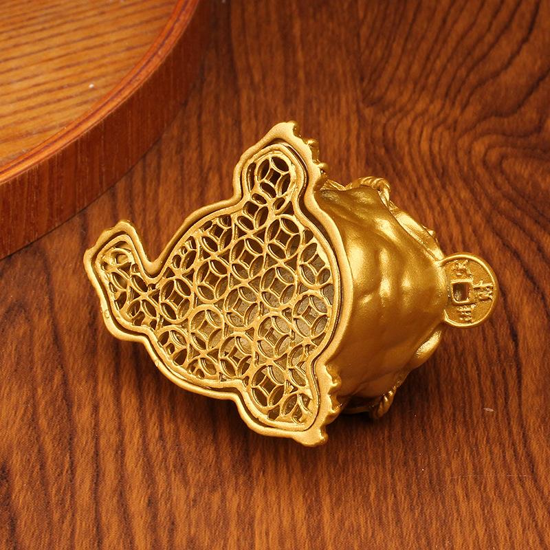 Large hollow golden toad office desktop ornament decoration three-legged golden toad tea table tea pet ornament ornament