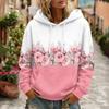 Women's Floral Print Long Sleeve Hoodie with Pockets and