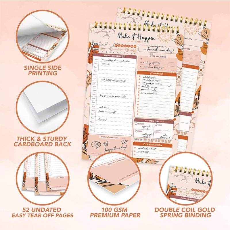 Daily To-do-list Planner Coil-binding Planner Daily Weekly Planner To-do-list Notebook Personal Appointment Book Diary
