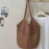 Large Capacity Women's Thread Woven Shoulder Bags Summer Hollow Out Female Beach Tote Shopping Bag Vacati Ladies Handbags