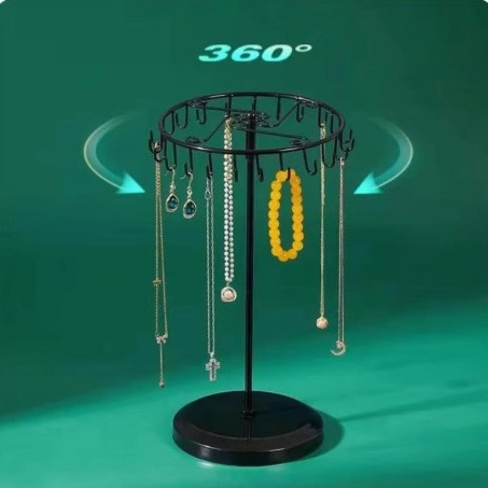 Rotating Jewlery Display Stand Iron Art Bracelets Display Rack Metal Necklace Holder  Earring