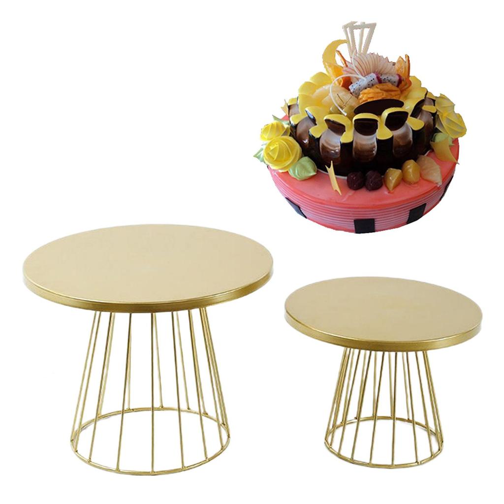 2 Packs Gold Iron Cake Stand, Round Shaped Cupcake Stands, Wedding Birthday