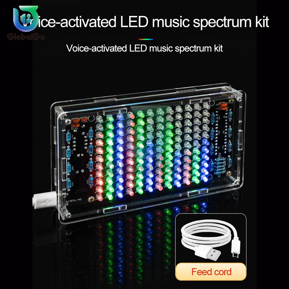 LED-Musikspektrumanzeige Bunter Bildschirm Lautsprecher DIY-Kit zum Üben des Zusammenbaus elektronischer Produkte