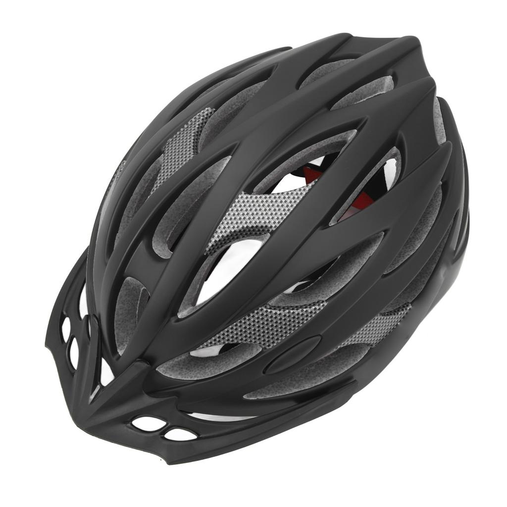 Bike Helmet Stylish Lightweight Ventilated Heat Dissipation One Piece Design Cycling Helmet for Mountain Road Bike Black