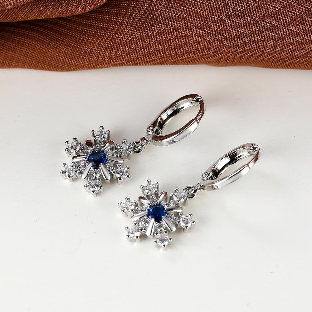 

Изысканные королевские синие серьги-подвески со снежинками для женщин, серьги для банкета и вечеринки, уникальный рождественский подарок синий