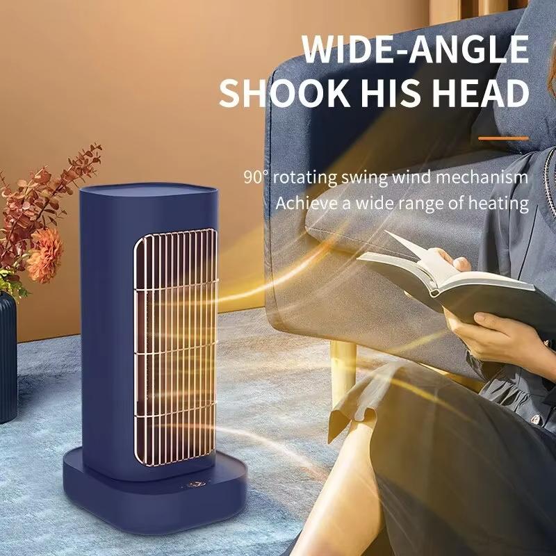 1300W Portable Electric Heater Fan PTC Tip-Over Protection Mini Air Heater Household Desktop Hot Air Blower,90° Head Shaking