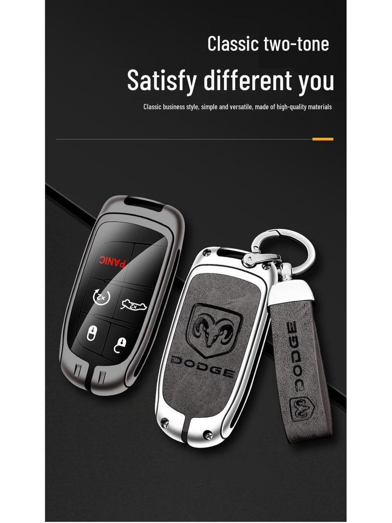 Schlüsselanhänger aus Metalllegierung und Leder für Dodge Viper und Coolway