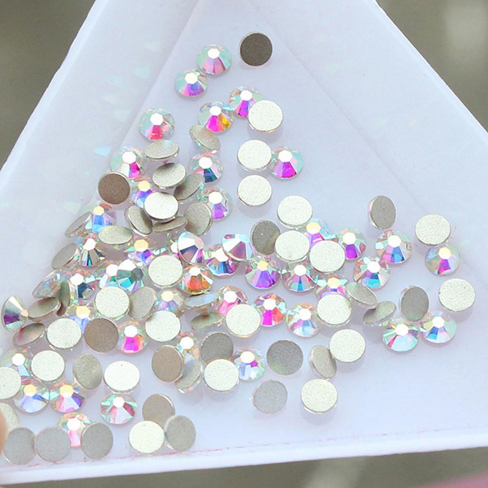 1440Pcs Crystal Ab Round Nail Art Rhinestones 2.0mm Flat Back Mixed Colors 3D Nail Decoration Art Accessories Rhinestones