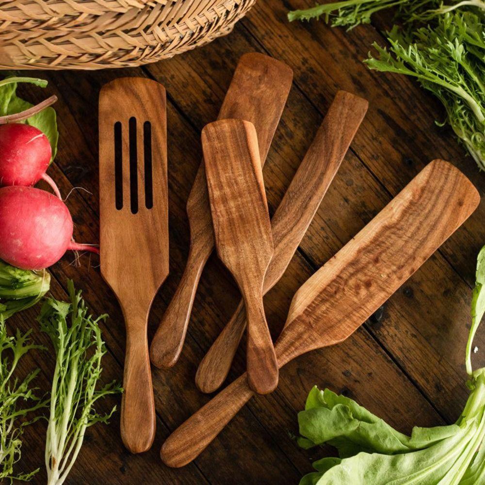 Heat Resistant Colander Spoon Teak Wood Teak Tableware For Nonstick Cookware